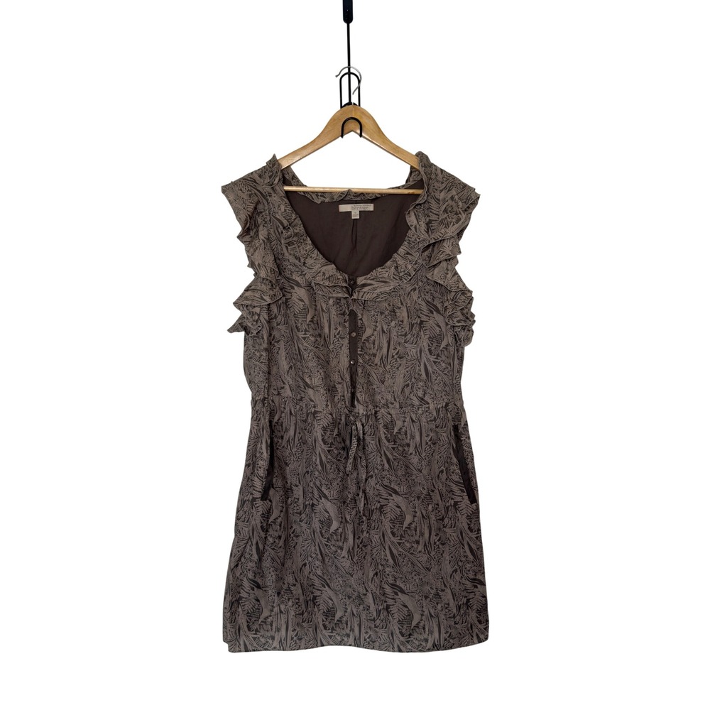 Banana Republic Heritage 14 Botanical Print Ruffle Dress Fairy Grunge Whimsigoth